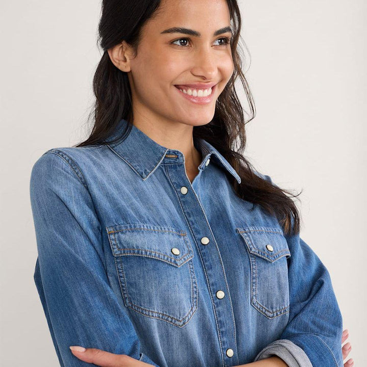 Chambray Gambler Shirt | Medium Blue