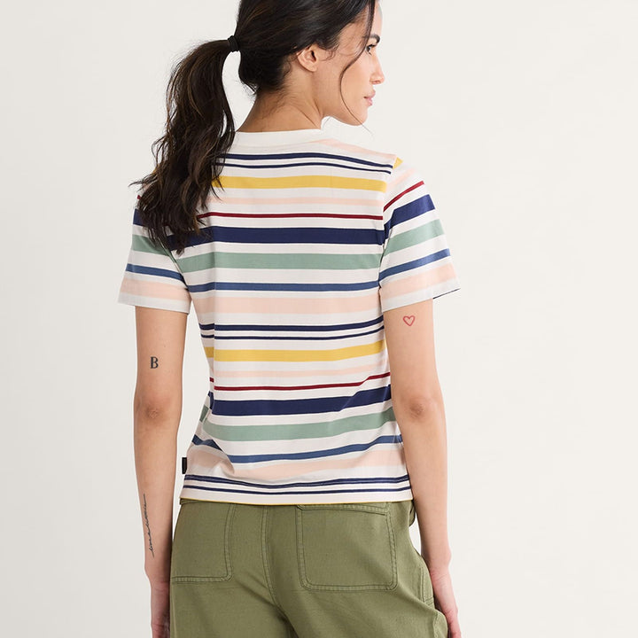 Deschutes Crew Neck Tee | Ecru Stripe