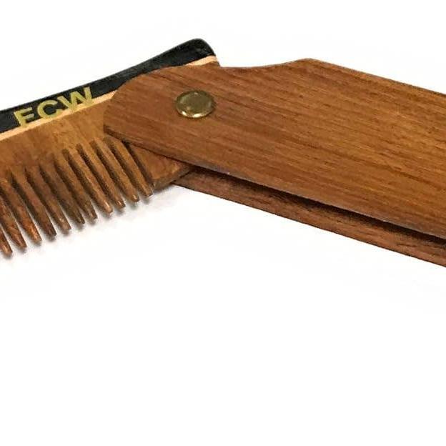 Wood Folding Beard Comb