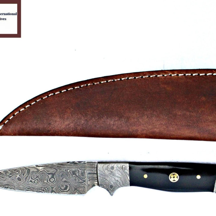 Damascus Steel Full Tang Dyed Bone Grip Handle