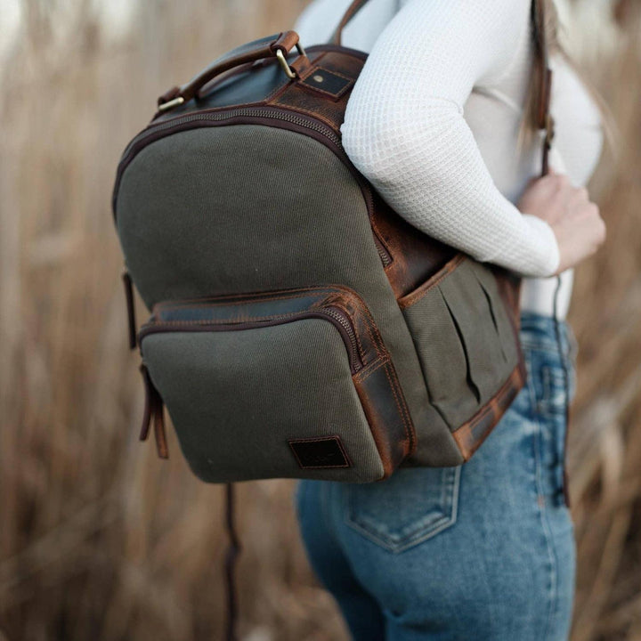 Day Traveler Canvas Backpack | Pewter Green
