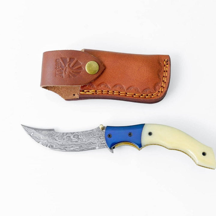 AzureGlide Clip Point Series Damascus Steel