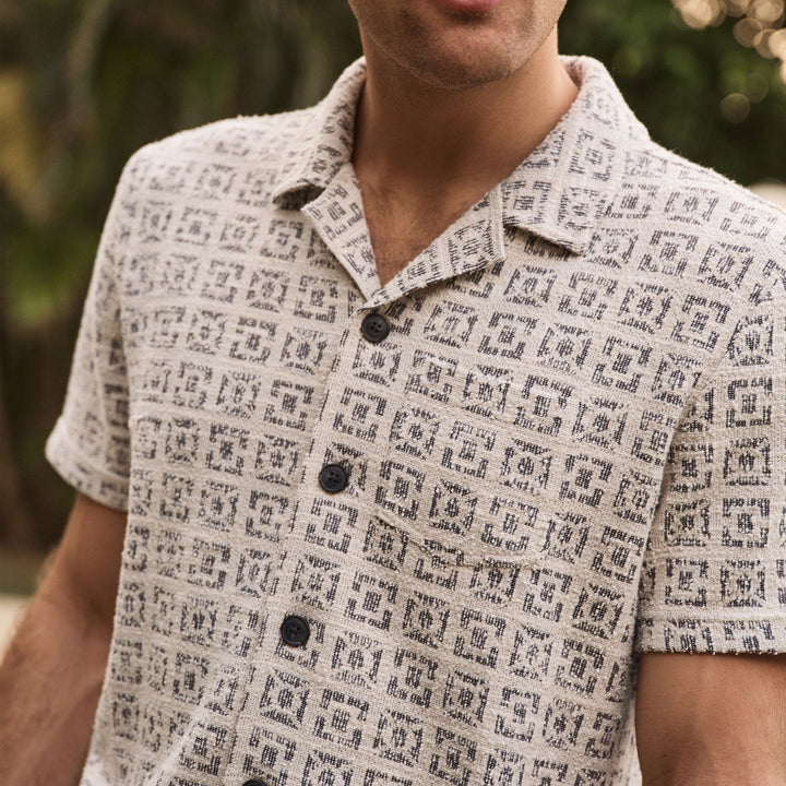 Cam Jacquard Resort Shirt | Natural Geo