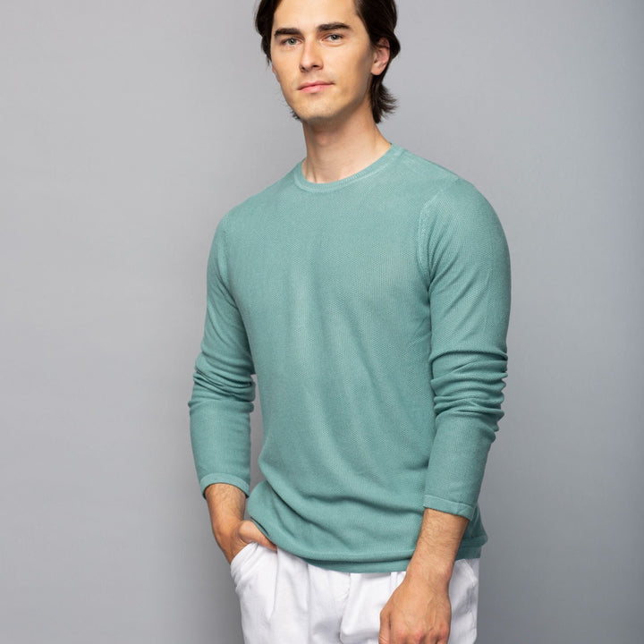 Bamboo Knit Crew Neck Sweater | Slate