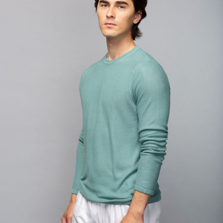 Bamboo Knit Crew Neck Sweater | Slate