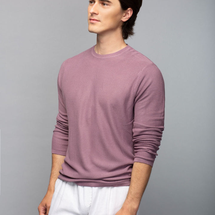 Bamboo Knit Crew Neck Sweater | Violet