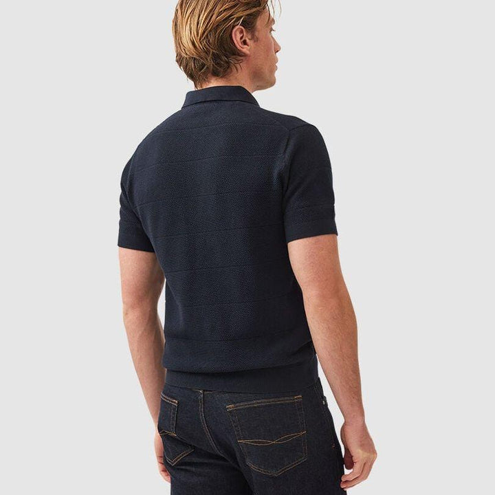 Masons Flat Knit Polo | Midnight
