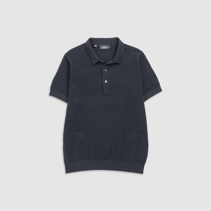 Masons Flat Knit Polo | Midnight