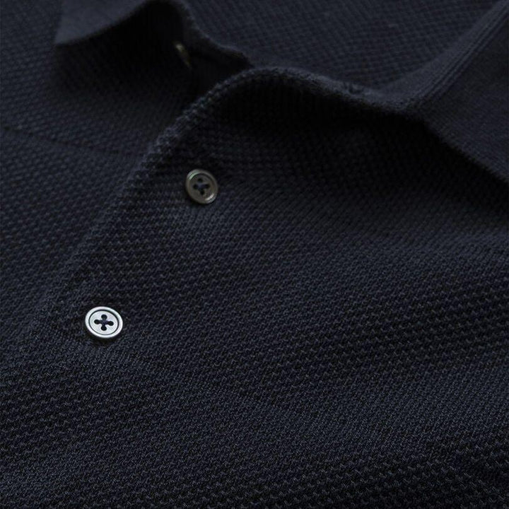 Masons Flat Knit Polo | Midnight