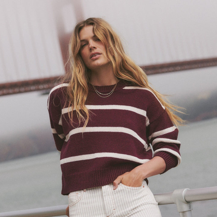 Berkeley Crewneck Sweater | Cherry Stripe