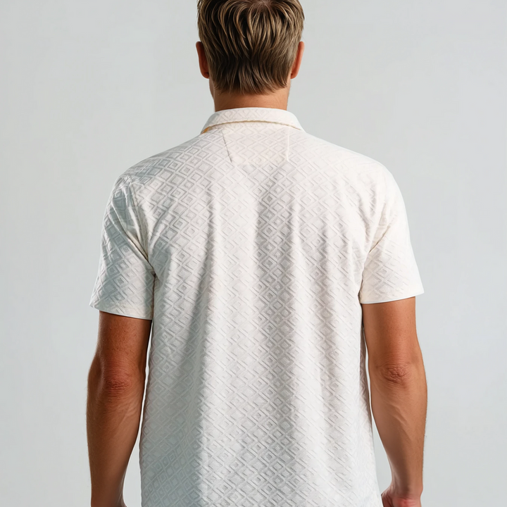 Palma Diamond Geo Resort Shirt | Light Beige