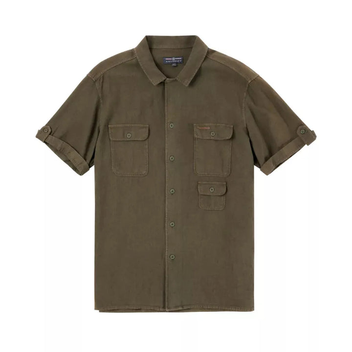 Travellers Linen Short Sleeve | Olive