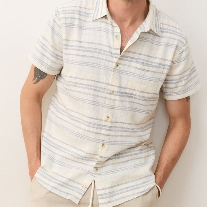 Stretch Selvage Short Sleeve | Cool Baja Stripe