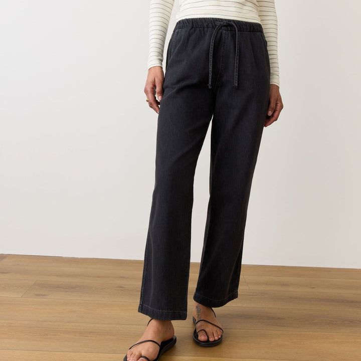 Denim Drawstring Pant | Black