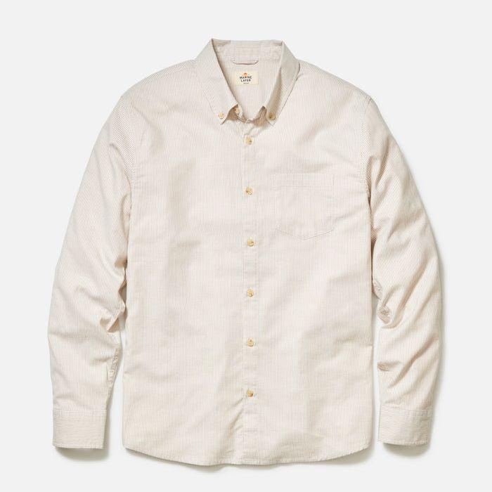 California Oxford Shirt | Warm Cream Stripe