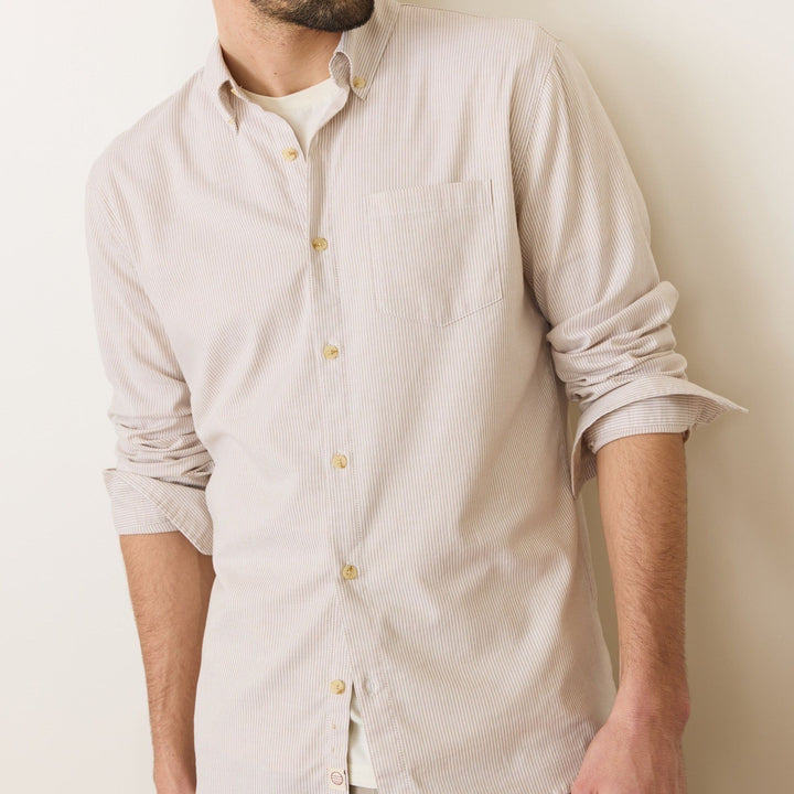 California Oxford Shirt | Warm Cream Stripe