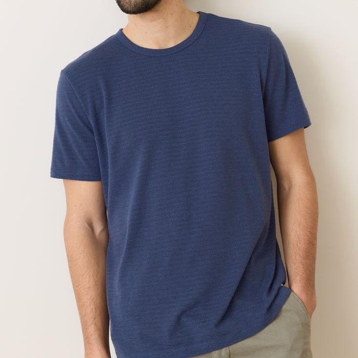 Signature Jacquard Crew Tee | Mood Indigo