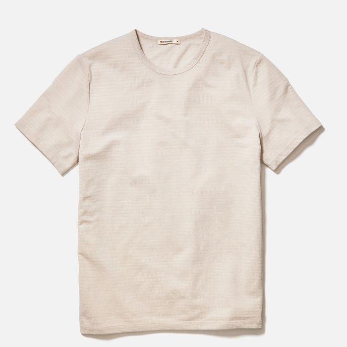 Signature Jacquard Crew Tee | Natural