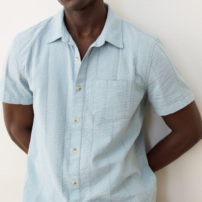 Seersucker Classic Shirt | Sterling Blue