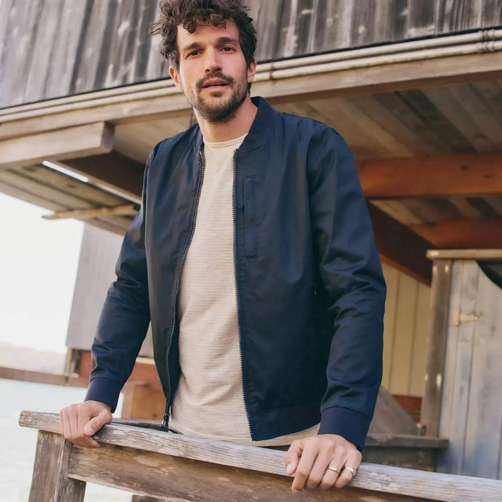 Rossland Dry Wax Bomber | Blue Black