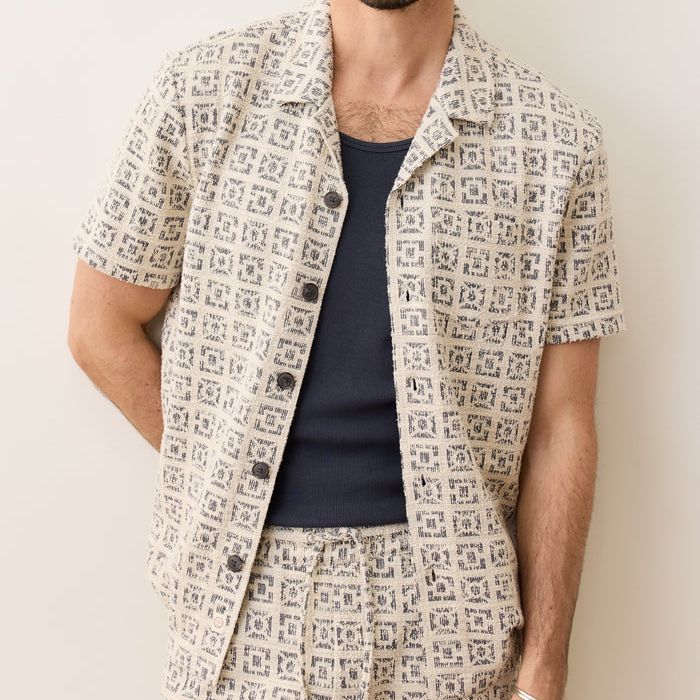 Cam Jacquard Resort Shirt | Natural Geo