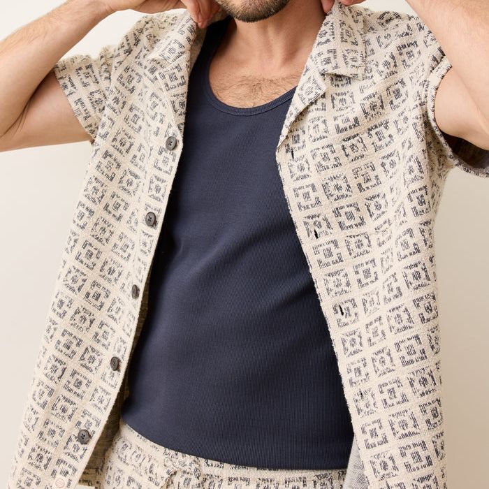 Cam Jacquard Resort Shirt | Natural Geo