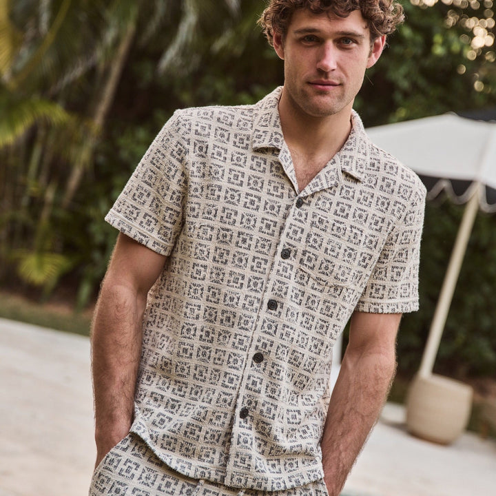 Cam Jacquard Resort Shirt | Natural Geo