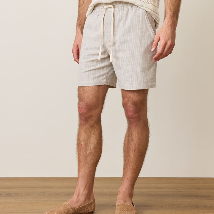 6" Saturday Beach Short | Grey Stripe