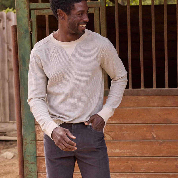 Framer II Long Sleeve Crew | Heather Grey Stripe