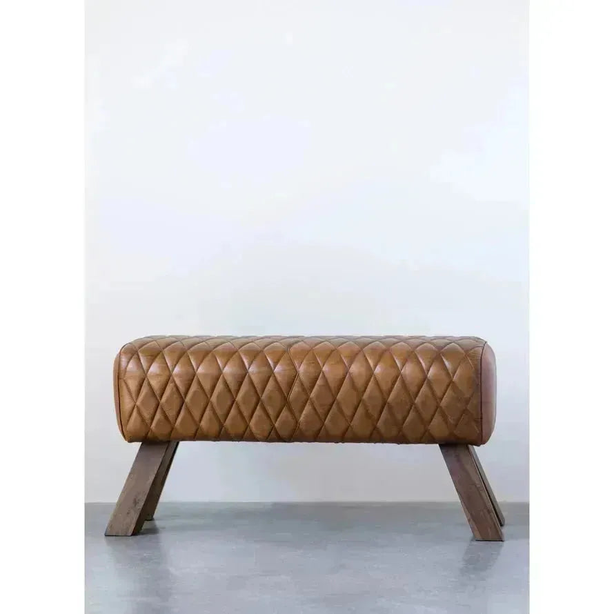 Leather Saddle Bench