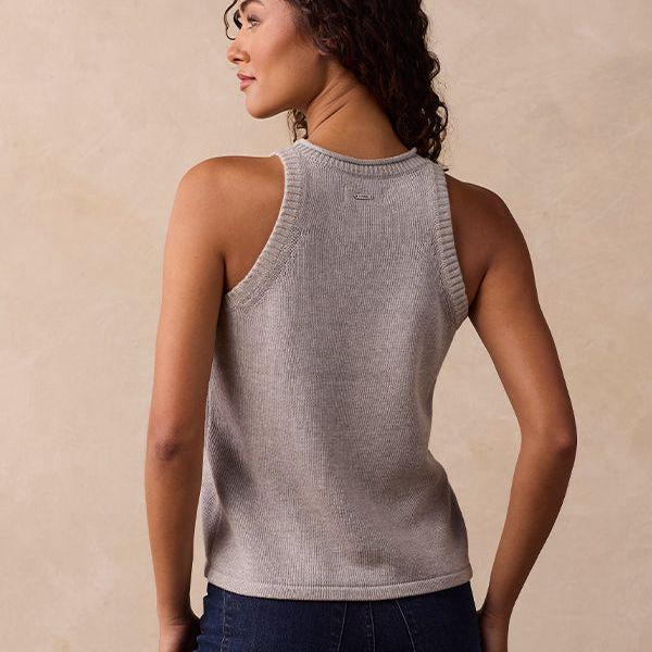 Wanderlust Hi-Neck Tank | Heather Grey
