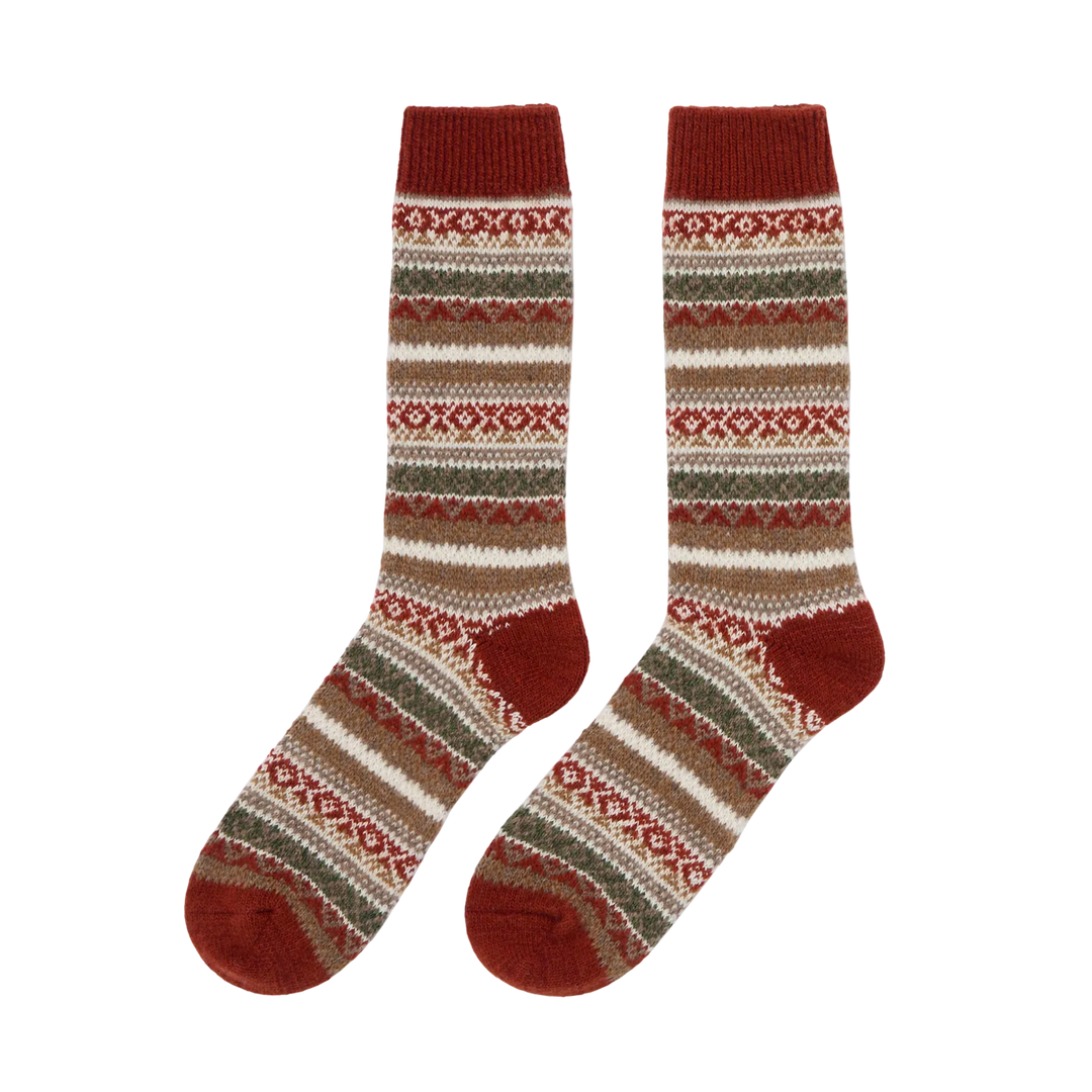 Skauen Mid Calf Socks | Burnt Red