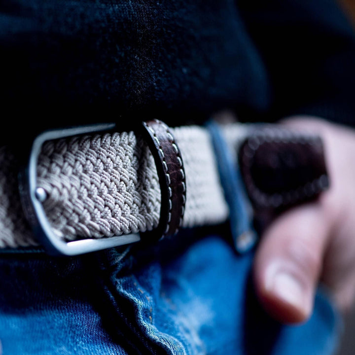 Sandy Beige Elastic Woven Belt