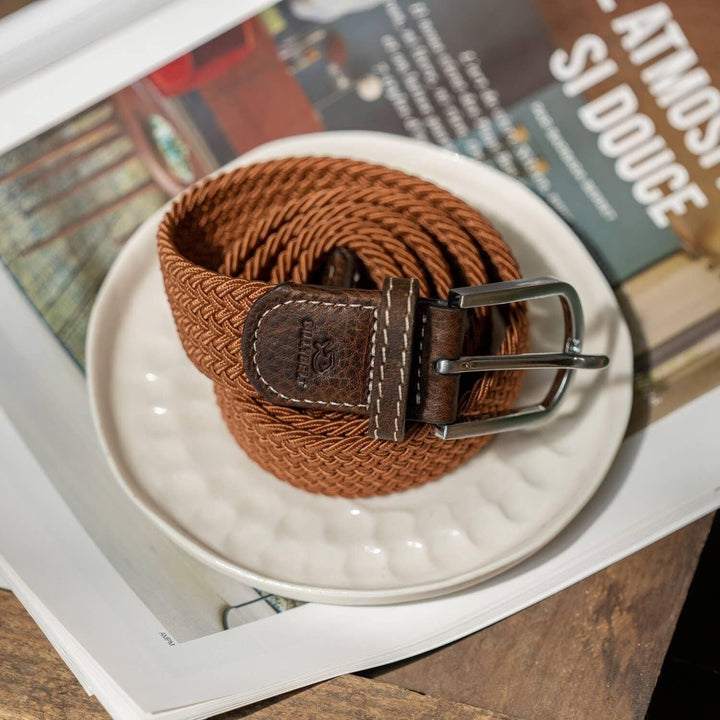 Caramel Elastic Woven Belt