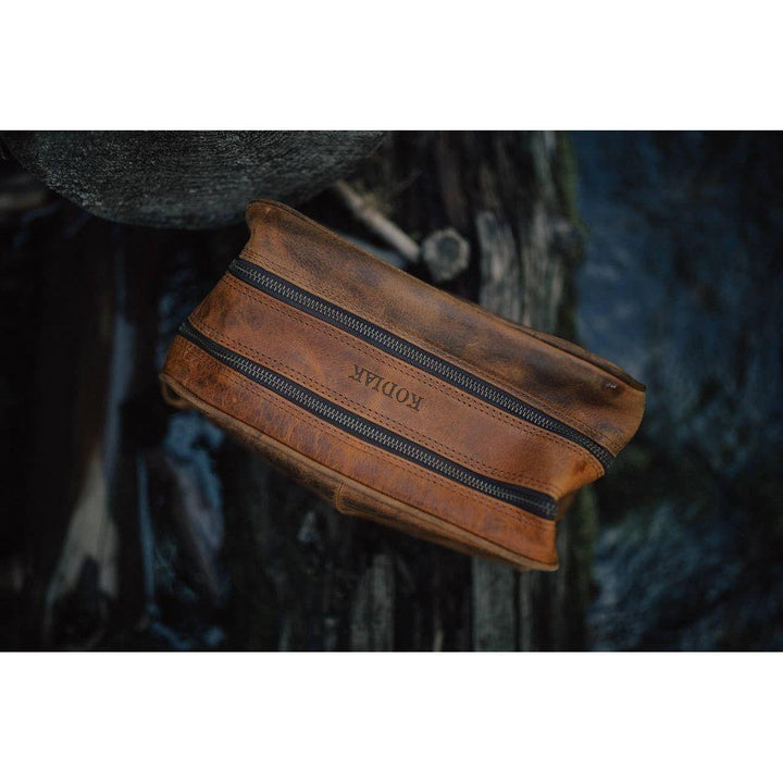 Large Leather Dopp Bag | Antique Brown