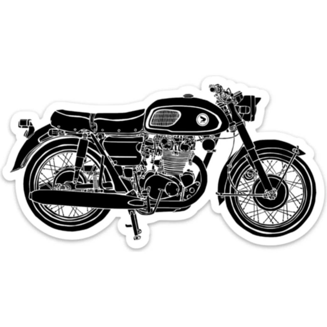 Black Bomber Cafe Racer Sticker