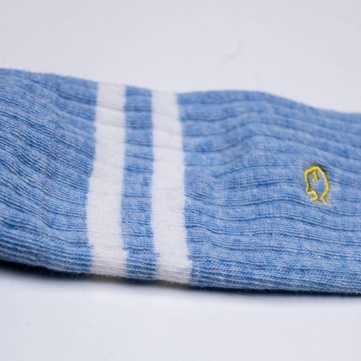 The Retro Light Blue Combed Cotton Socks