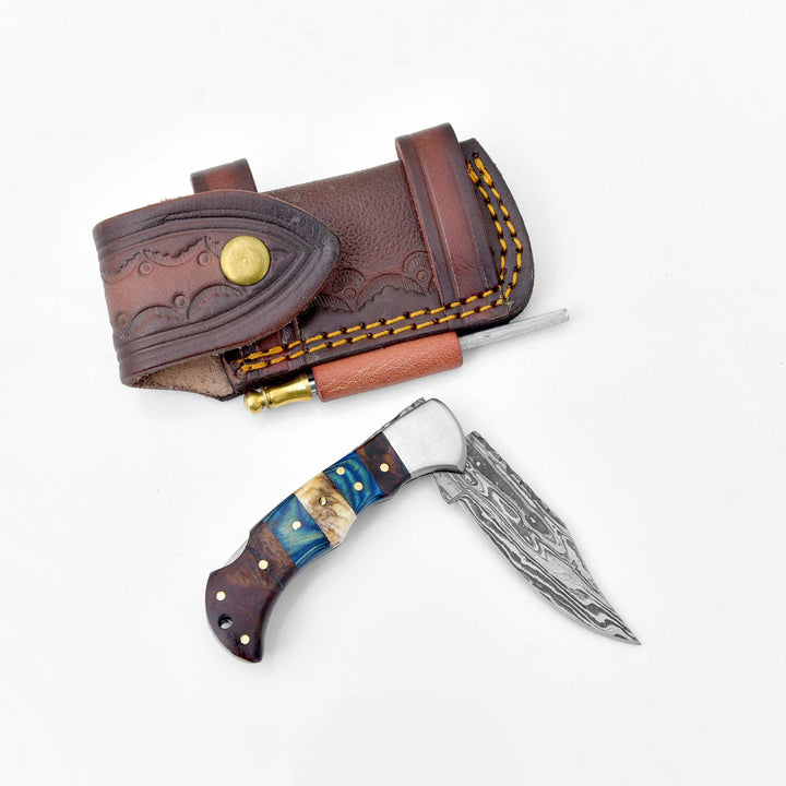 Damascus steel pocket knife Limited Run