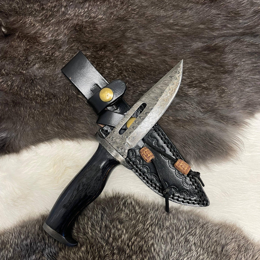 Compact Lunar Guardian Damascus Knife