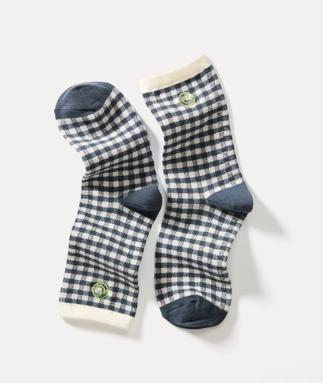 Hi-Ankle Crew Sock | Blue Gingham