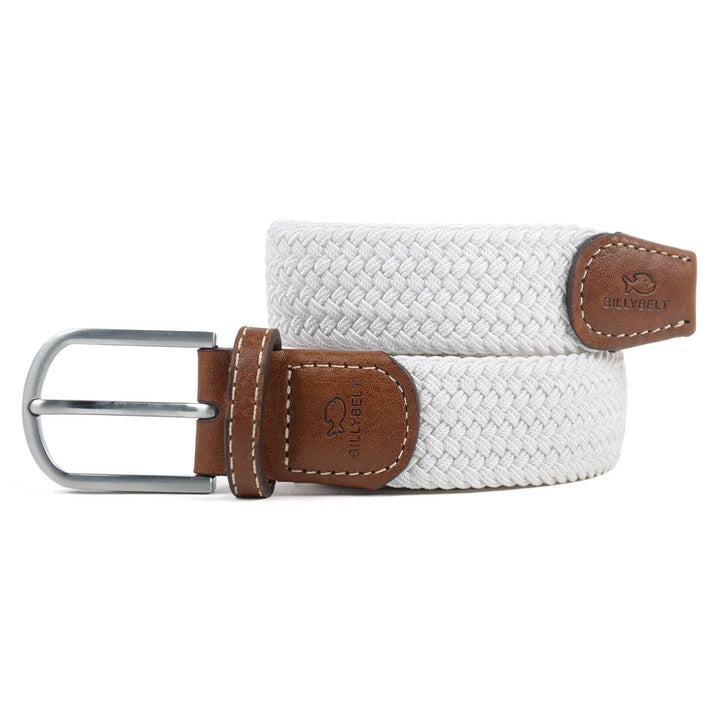 Coconut White Elastic Braided Belt