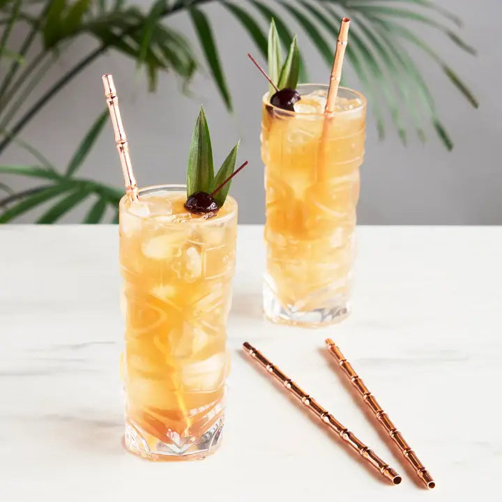 Copper-Plated Bamboo Straws