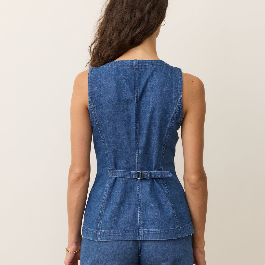 Charlie Longline Denim Vest