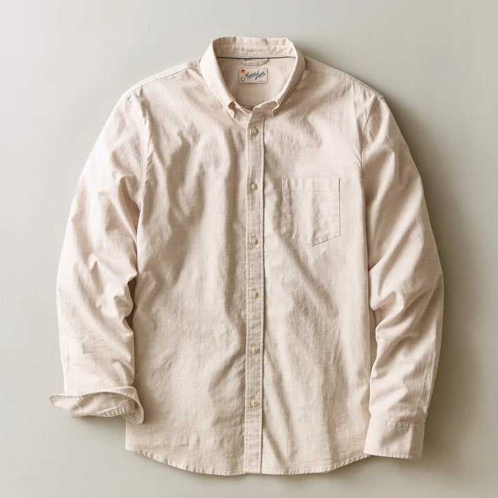 California Oxford Shirt | Taupe Houndstooth