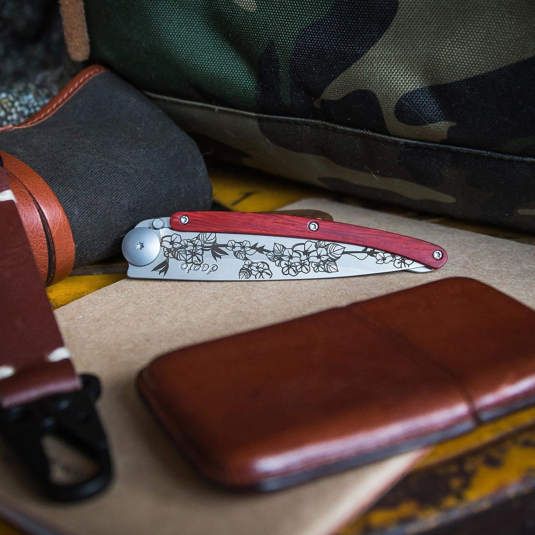 Coral Wood Folding Knife | Cherry Blossom