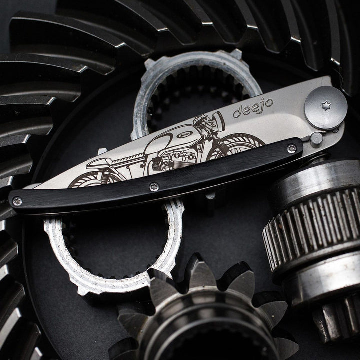 Ebony Wood Folding Knife | Café Racer