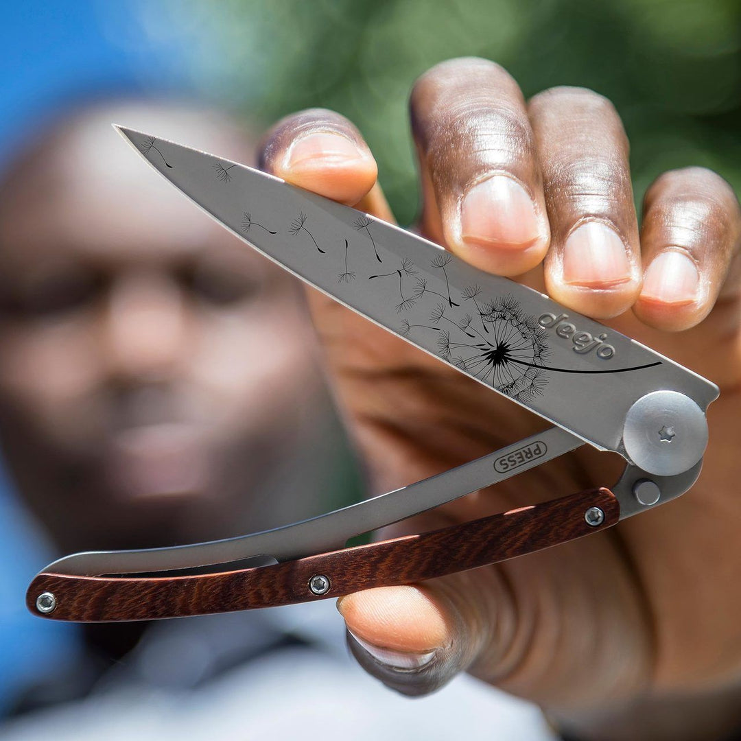 Coral Wood Folding Knife | Make A Wish