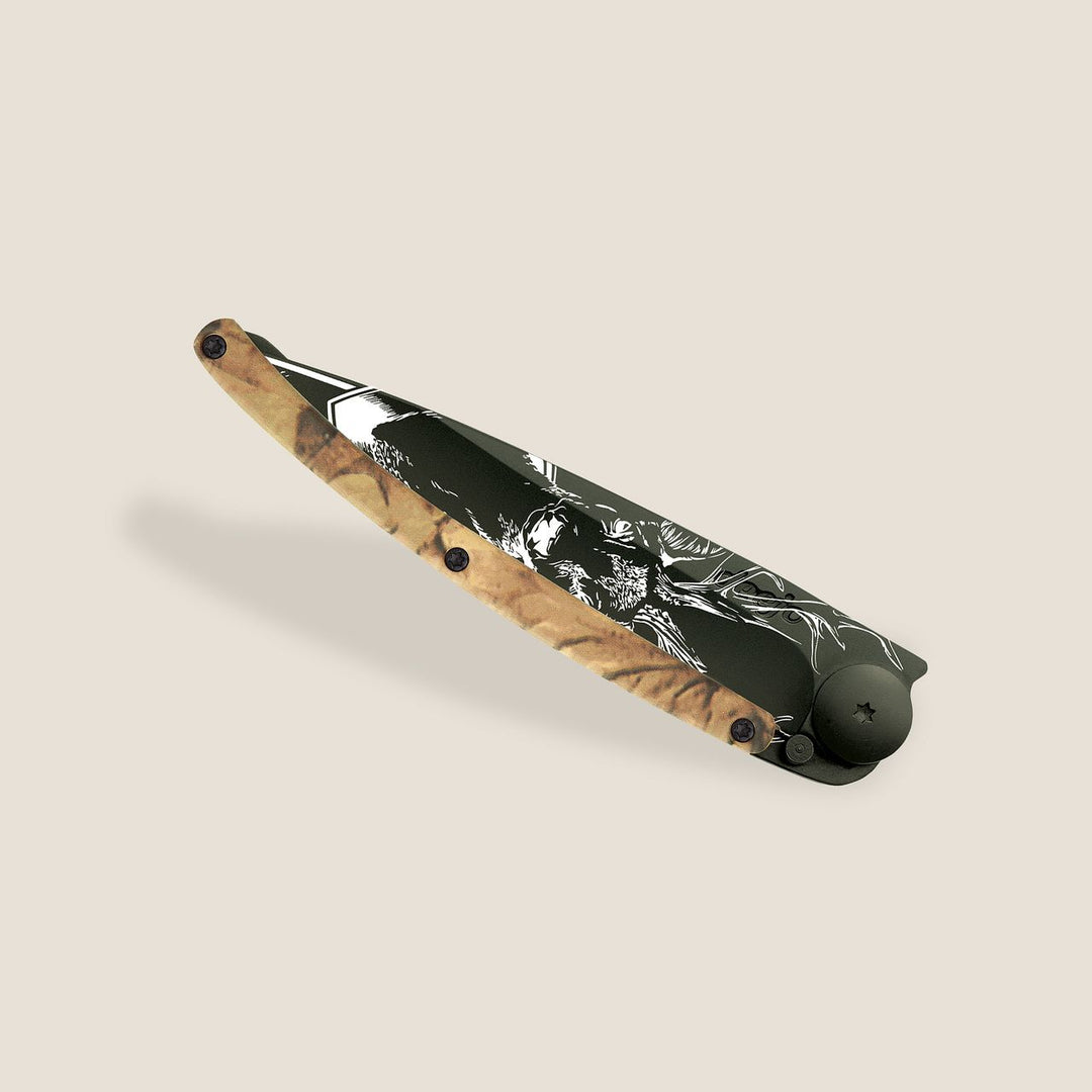 Brown Camo Folding Knife | Deer