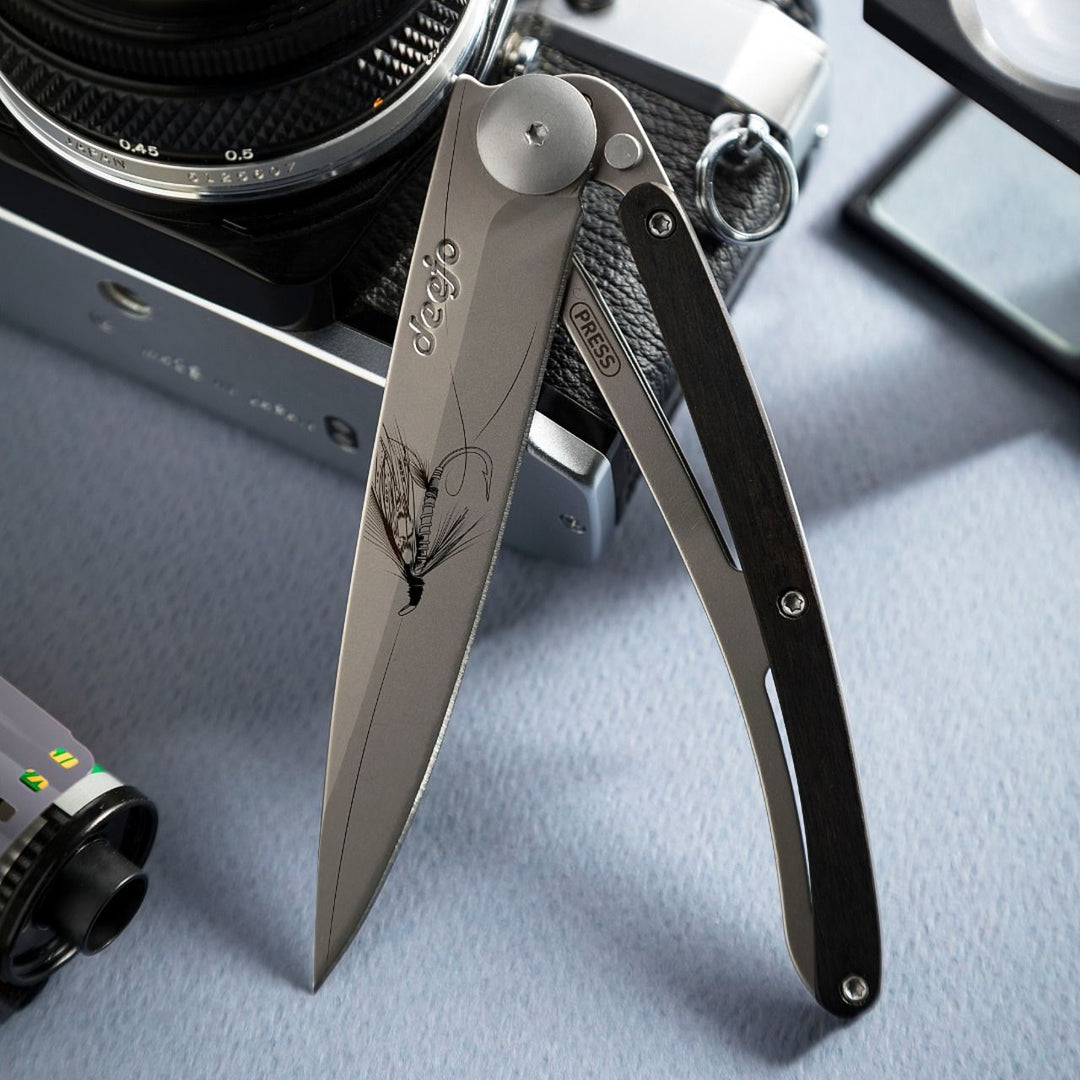 Ebony Wood Folding Knife | Silver Wilkinson