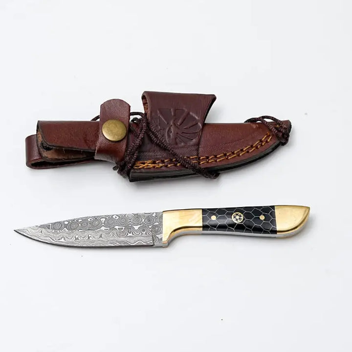 The Golden Serpent Damascus Hunting Knife